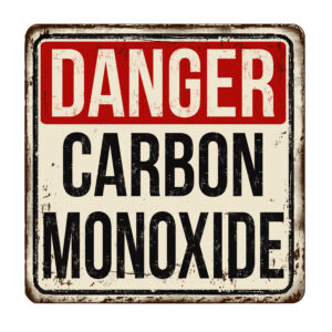 Danger carbon monoxide vintage rusty metal sign